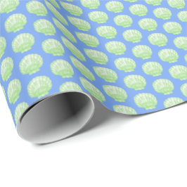 Papel De Regalo Vibrant Shell (Green and Blue) Wrapping Paper