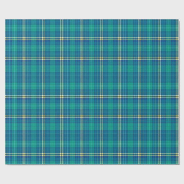 Papel De Regalo Vibrant Teal and Mariner Plaid (Superficie plana)