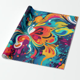 Papel De Regalo Vibrante Abstract Floral Burst
