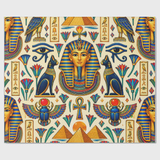 Papel De Regalo Vibrante Antiguo Egipto Faraones Escarabajos Halco