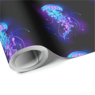 Papel De Regalo Vibrante color Glustre medusas