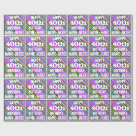 Papel De Regalo Vibrante, colorido cumpleaños 40 + nombre personal