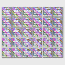 Papel De Regalo Vibrante, colorido cumpleaños 45 + nombre personal