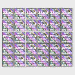 Papel De Regalo Vibrante, colorido cumpleaños número 22 + nombre p