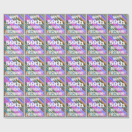 Papel De Regalo Vibrante, colorido cumpleaños número 59 + nombre p