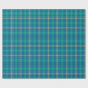 Papel De Regalo Vibrante Cuadros de Azul Marino y Verde Teal