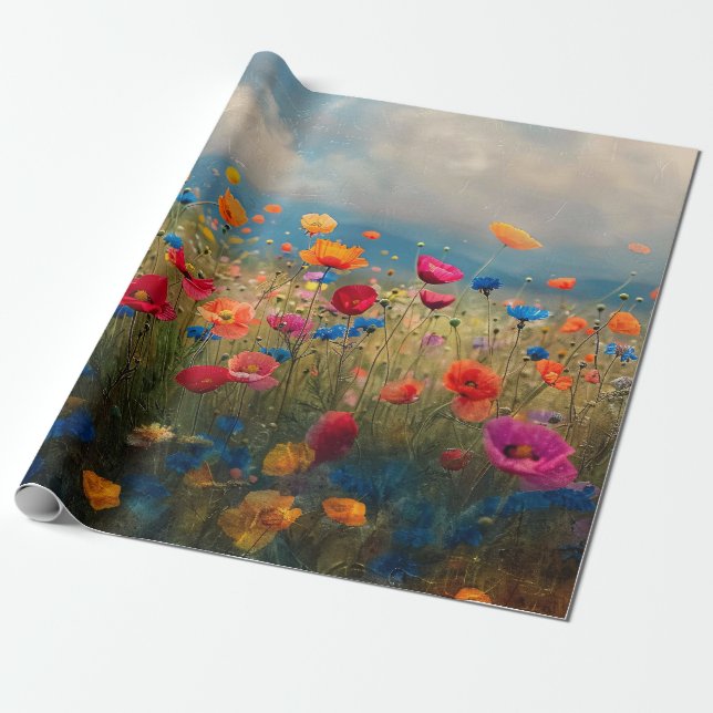 Papel De Regalo Vibrante desenlace impresionista (Desenrollado)