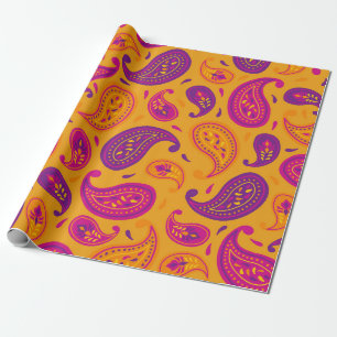 Papel De Regalo Vibrante Diwali Indio Paisley Festivo