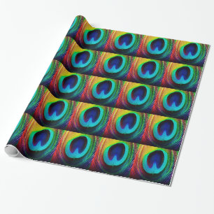 Papel De Regalo Vibrante Feather Peacock