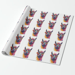 Papel De Regalo Vibrante Ilustracion de cabeza de llamada - Colori