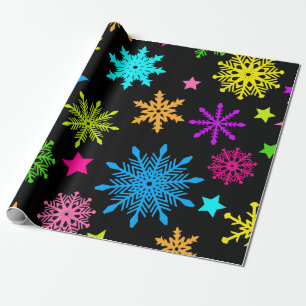 Papel De Regalo Vibrante patrón de copo de nieve