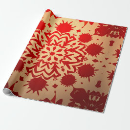 Papel De Regalo Vibrante ráfaga de flores rojas