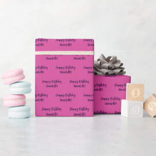 Papel De Regalo ¡Vibrante Rosa Feliz Nacimiento!