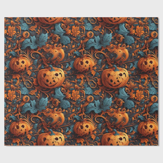 Papel De Regalo Vibrante temática de Halloween (Superficie plana)