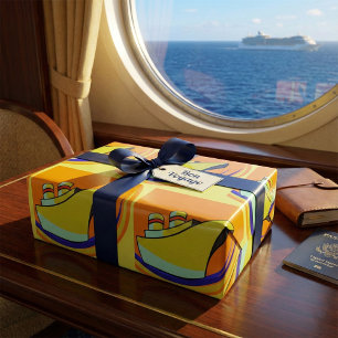 Papel De Regalo Vibrante travesía oceánica del barco de crucero Po