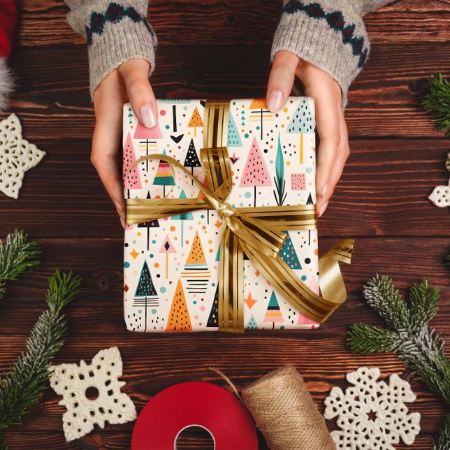 Papel De Regalo Vibrantes Navidades geométricos modernos envolver  (Subido por el creador)