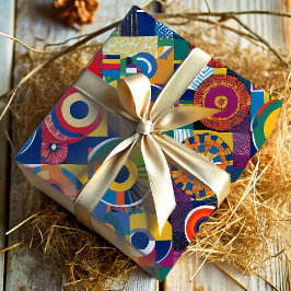 Papel De Regalo Vibrantes parches geométricos regalos afroamerican