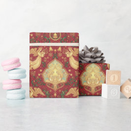 Papel De Regalo Victorian Nativity Angels Christmas Wrapping Paper