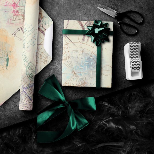 Papel De Regalo Victorian Steampunk | Grunge Pastel de acuarela (Subido por el creador)