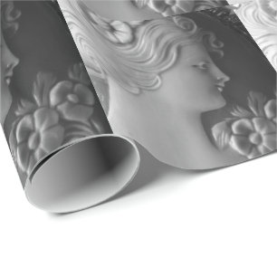 Papel De Regalo Victoriano antiguo Cameo silhouette