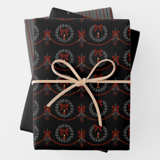 Papel de regalo victoriano gótico Corona Negro y R