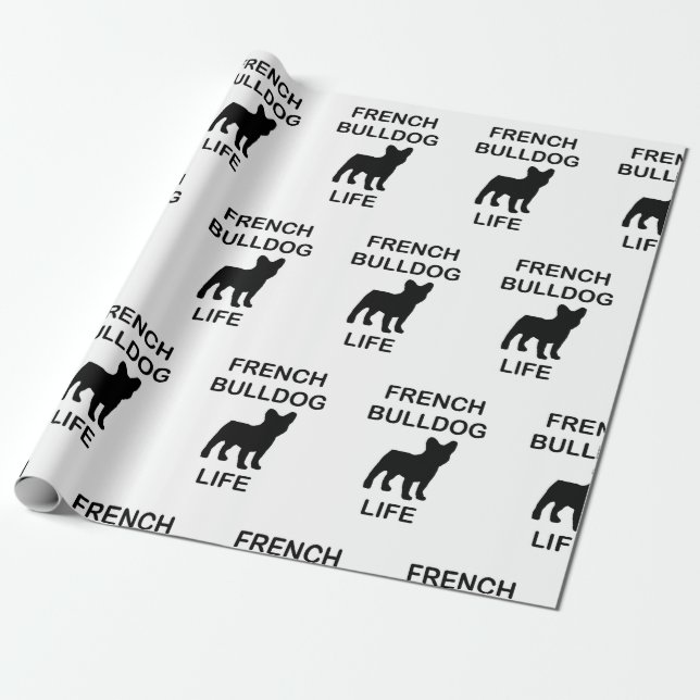 Papel De Regalo vida de bulldog francesa (Desenrollado)