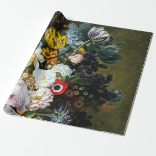 Papel De Regalo Vida fija con pintura de flores