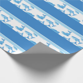 Papel De Regalo Vida marina de ballena azul