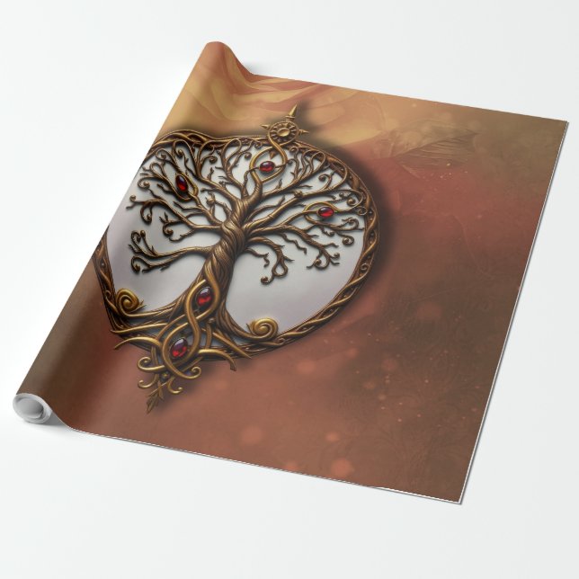 Papel De Regalo Vida Mística del Árbol (Desenrollado)