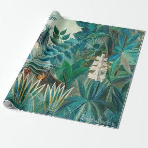 Papel De Regalo Vida silvestre en pintura de selva tropical