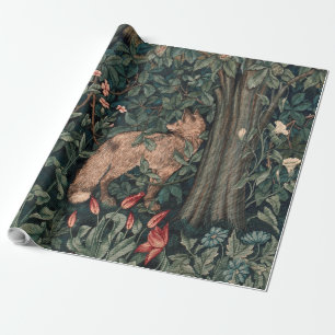 Papel De Regalo Vida silvestre William Morris Greenery Fox