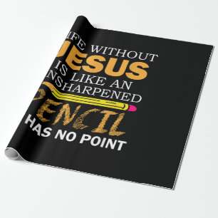 Papel De Regalo Vida Sin Jesús Divertida Fe Religiosa Cristiana