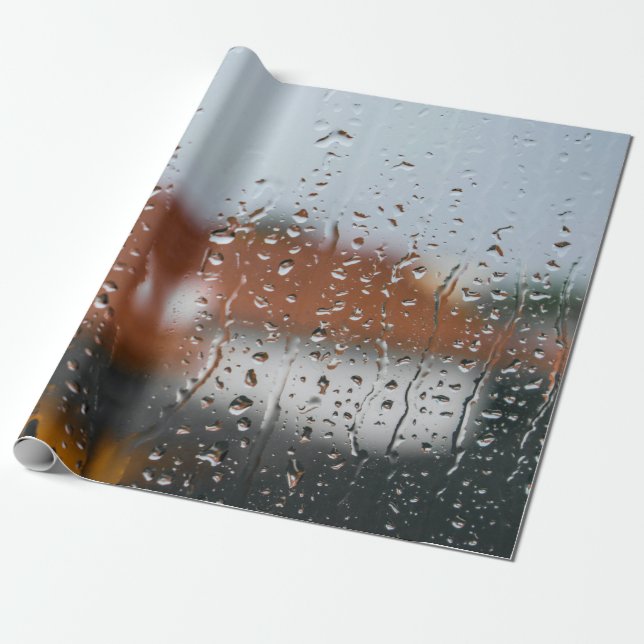 Papel De Regalo Vidrio con gotas de lluvia (Desenrollado)