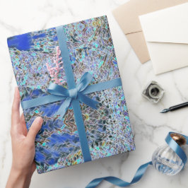 Papel De Regalo Vidrio de vidrio hendido arte abstracto blues lava