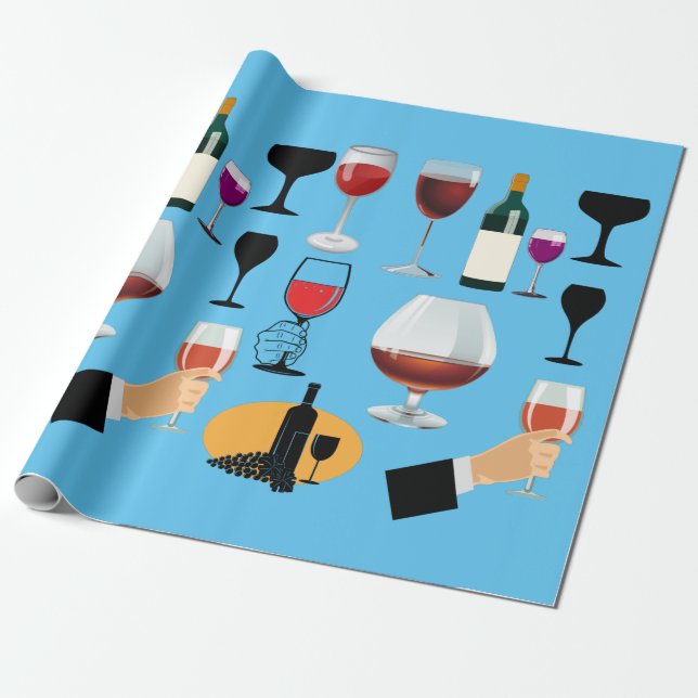 Papel De Regalo Vidrio que bebe cóctel fiesta Alcohol Booze Art (Desenrollado)