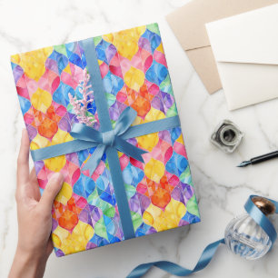 Papel De Regalo Vidrio teñido de arcoíris acuarela