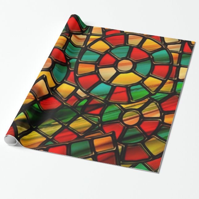 Papel De Regalo vidrios coloreados (Desenrollado)