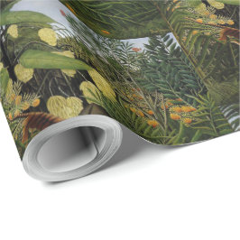 Papel De Regalo Vieja pelea de Rousseau entre tigre y búfalo