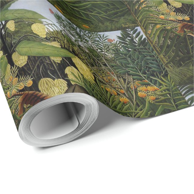 Papel De Regalo Vieja pelea de Rousseau entre tigre y búfalo (Esquina del rollo)