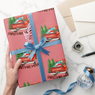 Papel De Regalo Vieja película de Navidades de camiones rojos