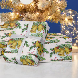 Papel De Regalo Viejas campanas navideñas enlosadas