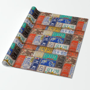 Papel De Regalo viejas placas oxidadas retras