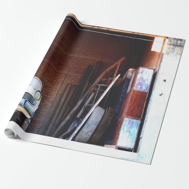 Papel De Regalo Viejo coche (Desenrollado)