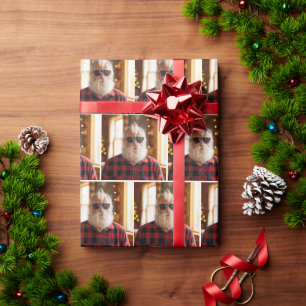 Papel De Regalo Viejo de Navidad con barba debajo de gafas de sol