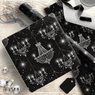 Papel De Regalo Viejo Hollywood B & W Chandeliers ID1108