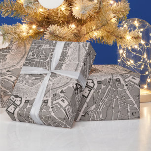 Papel De Regalo Viejo mapa de Austria de Viena (1849) Ciudad de Vi