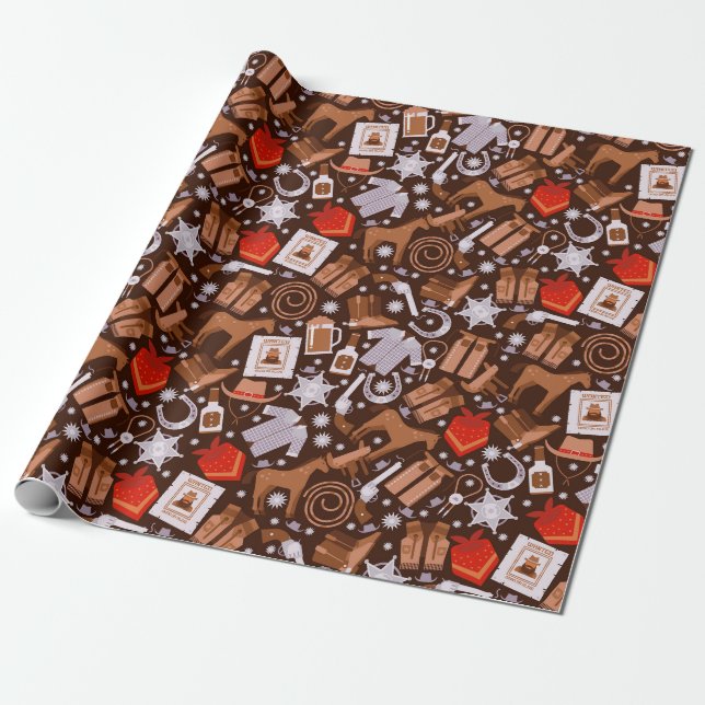 Papel De Regalo Viejo País Occidental (Desenrollado)