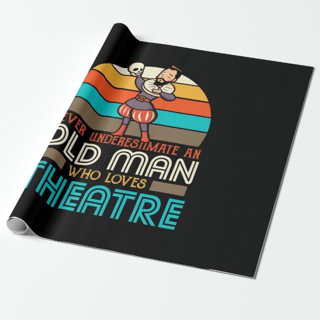 Papel De Regalo Viejo que ama el teatro (Desenrollado)