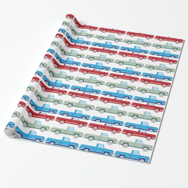 Papel De Regalo Viejo vector de la camioneta pickup del vector (Desenrollado)