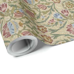 Papel De Regalo Viejo William Morris Pink Blue Brocade